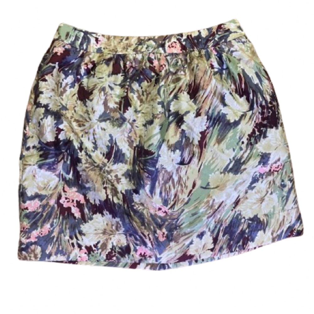 Twelfth Street by Cynthia Vincent - Silk Mini Skirt - Soft Boho Twee Chic - Sz 2